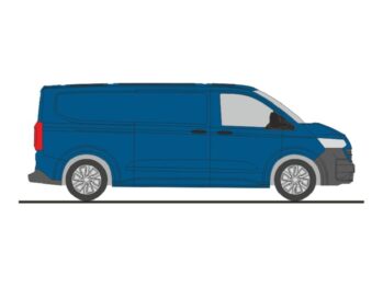 Rietze 11729 - Volkswagen e-Transporter T7 Kasten LR FD mid blue metallic
