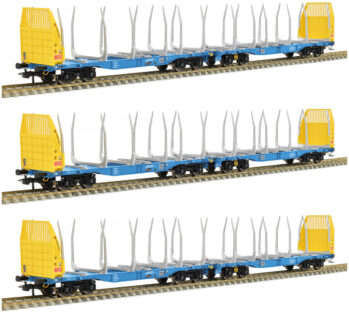 Sudexpress S4657006 Spur H0 3-tlg. Set GigaWood Holztransportwagen der Innofreight, Epoche VI