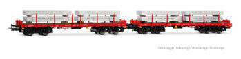 Rivarossi HR6702 Spur H0 2-tlg. Set Rungenwagen Bauart Rmms der D-DBSR, Epoche VI