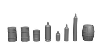 NOCH 16413 - 3D-Kit “Ladegüter-Set Fässer & Gasflaschen”