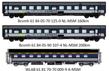 Pirata PI-MW2120 - Models World Urlaubs-Express Wagenset 1, 3-tlg. Ep. VI