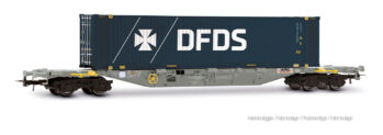 Rivarossi HR6704 Spur H0 Containerwagen Bauart Sgnss der DFDS, Epoche VI