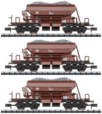 Minitrix 15465 Spur N Wagen-Set „Dienstgüterschotterwagen“ der DB, Epoche IV