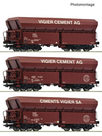 Roco 6600230 - 3-tlg. Set: Selbstentladewagen, Vigier Cement