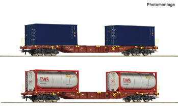 Roco 6600364 - 2-tlg. Set: Containertragwagen, Touax