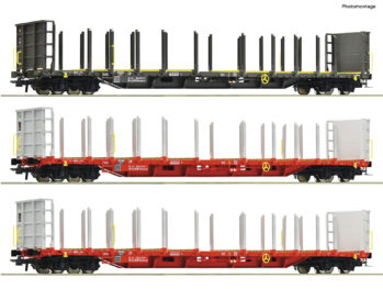 Roco 6600371 - 3-tlg. Set: Holztransportwagen, ÖBB