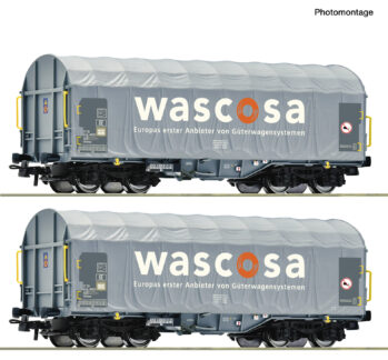 Roco 6600389 - 2-tlg. Set: Schiebeplanenwagen, Wascosa