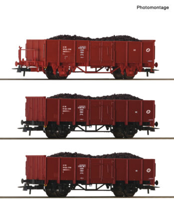 Roco 6600446 - 3-tlg. Set: Offene Güterwagen, ZFBH