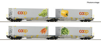 Roco 6600464 - 2-tlg. Set: Doppeltaschen-Gelenkwagen T2000, railCare