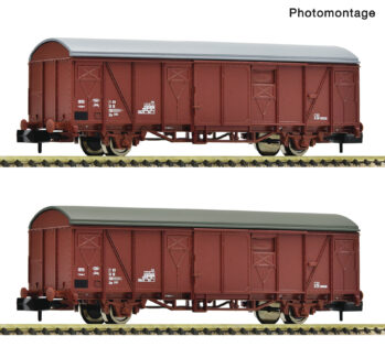 Fleischmann 6660218 - 2-tlg. Set: Gedeckte Güterwagen, DR