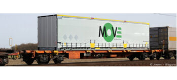 Sudexpress S4552125 Spur H0 Containertragwagen Sgnss 60 der Wascosa, Epoche VI